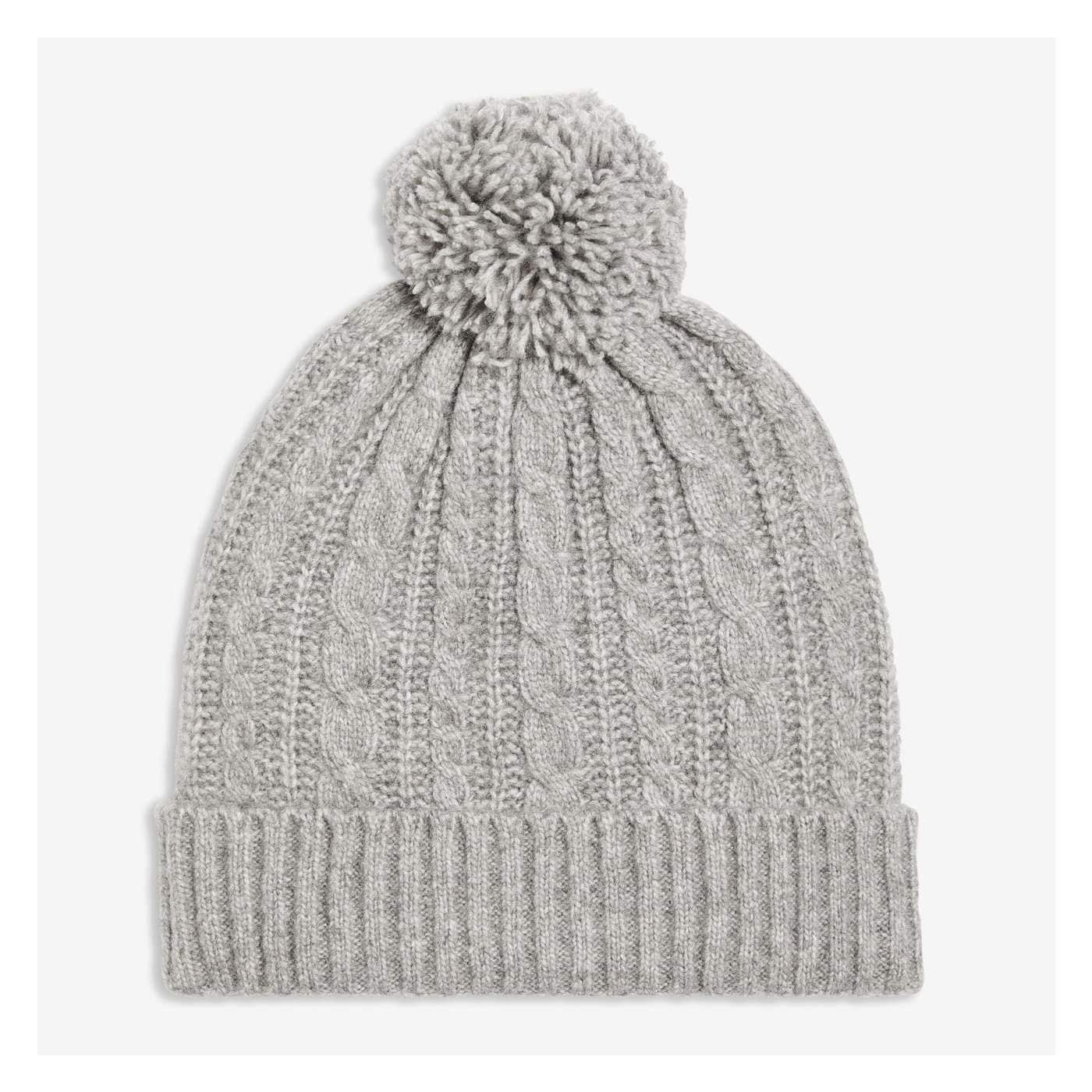 Cable Knit Beanie in Light Grey from Joe Fresh